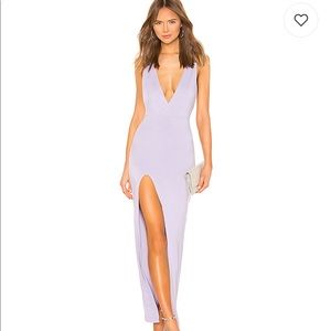 Revolve Erika Deep V Jersey Maxi in Lavendar
